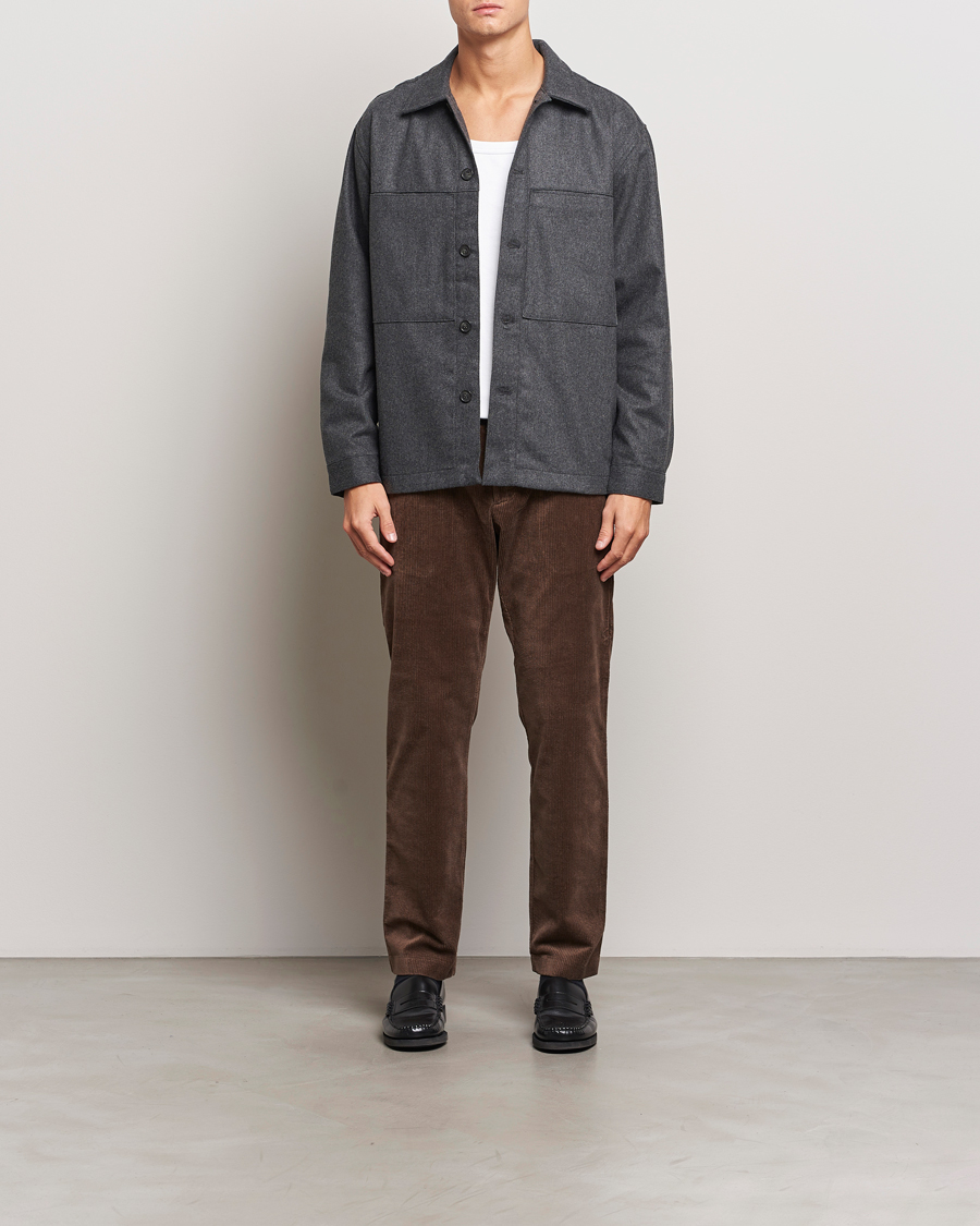 Men | Shirts | NN07 | Isak Wool Overshirt Grey Melange