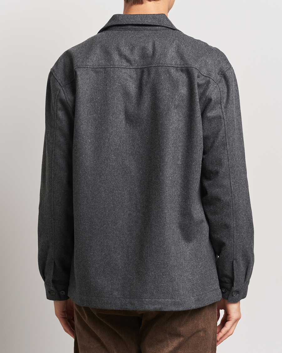Men | Shirts | NN07 | Isak Wool Overshirt Grey Melange