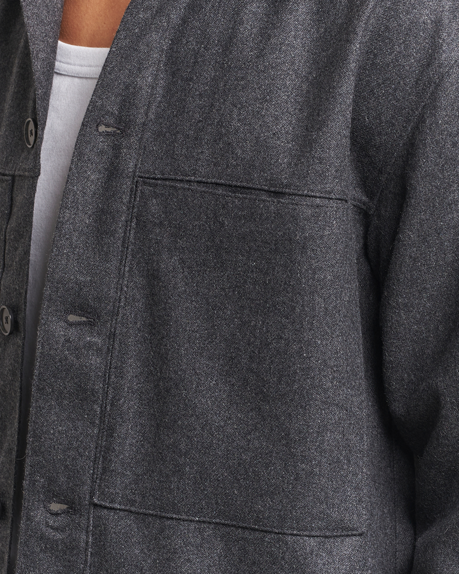 Men | Shirts | NN07 | Isak Wool Overshirt Grey Melange