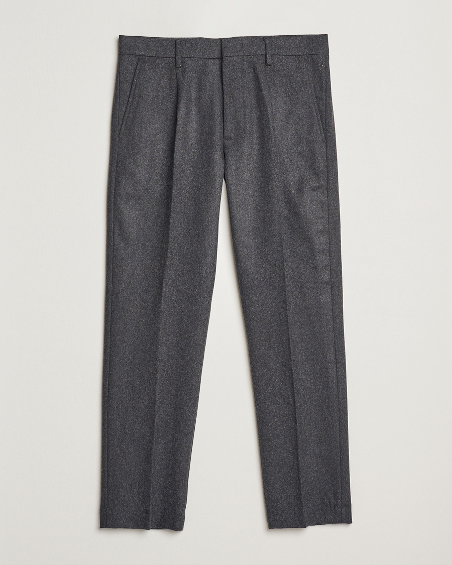 Men | Trousers | NN07 | Bill Wool Pleated Trousers Grey Melange