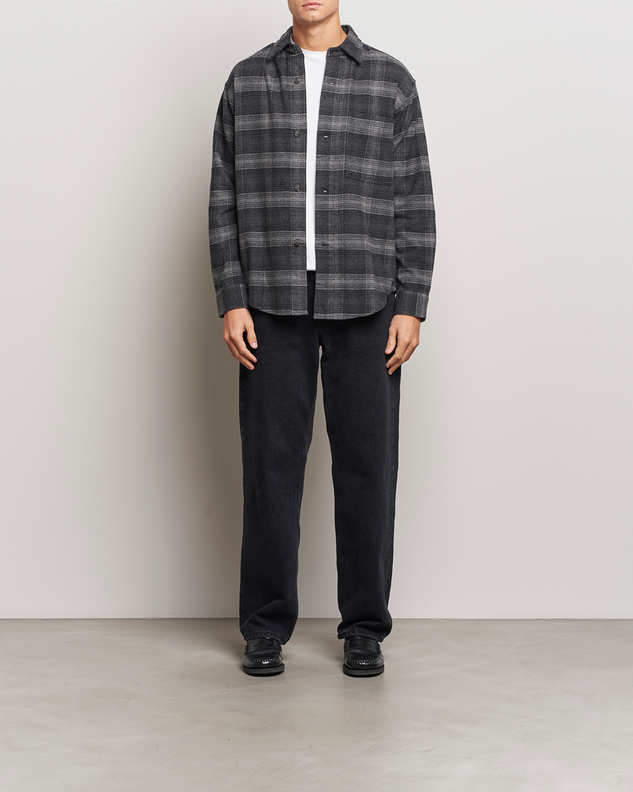 Men | Shirts | NN07 | Adwin Checked Flannel Overshirt Black/Grey