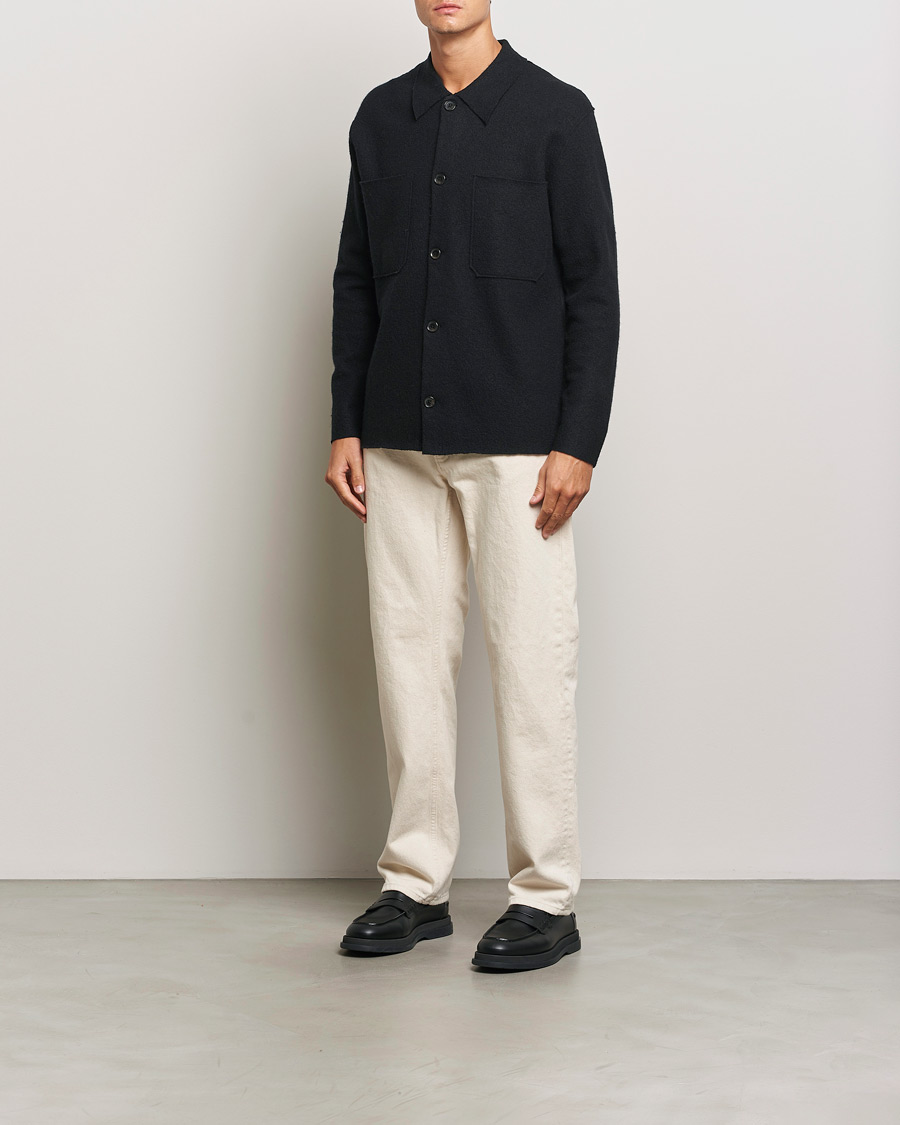 Men | Sweaters & Knitwear | NN07 | Jonas Boiled Wool Cardigan Black