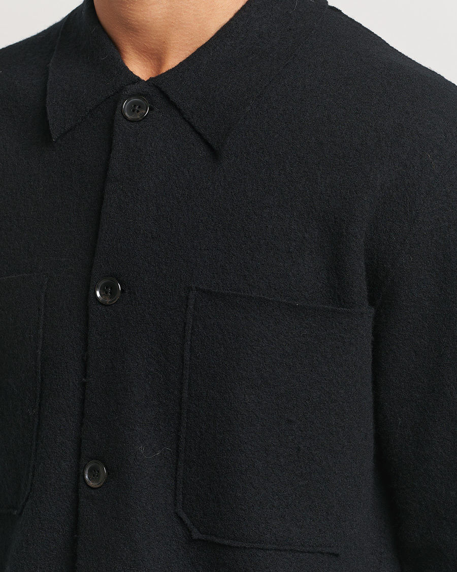 Men | Sweaters & Knitwear | NN07 | Jonas Boiled Wool Cardigan Black