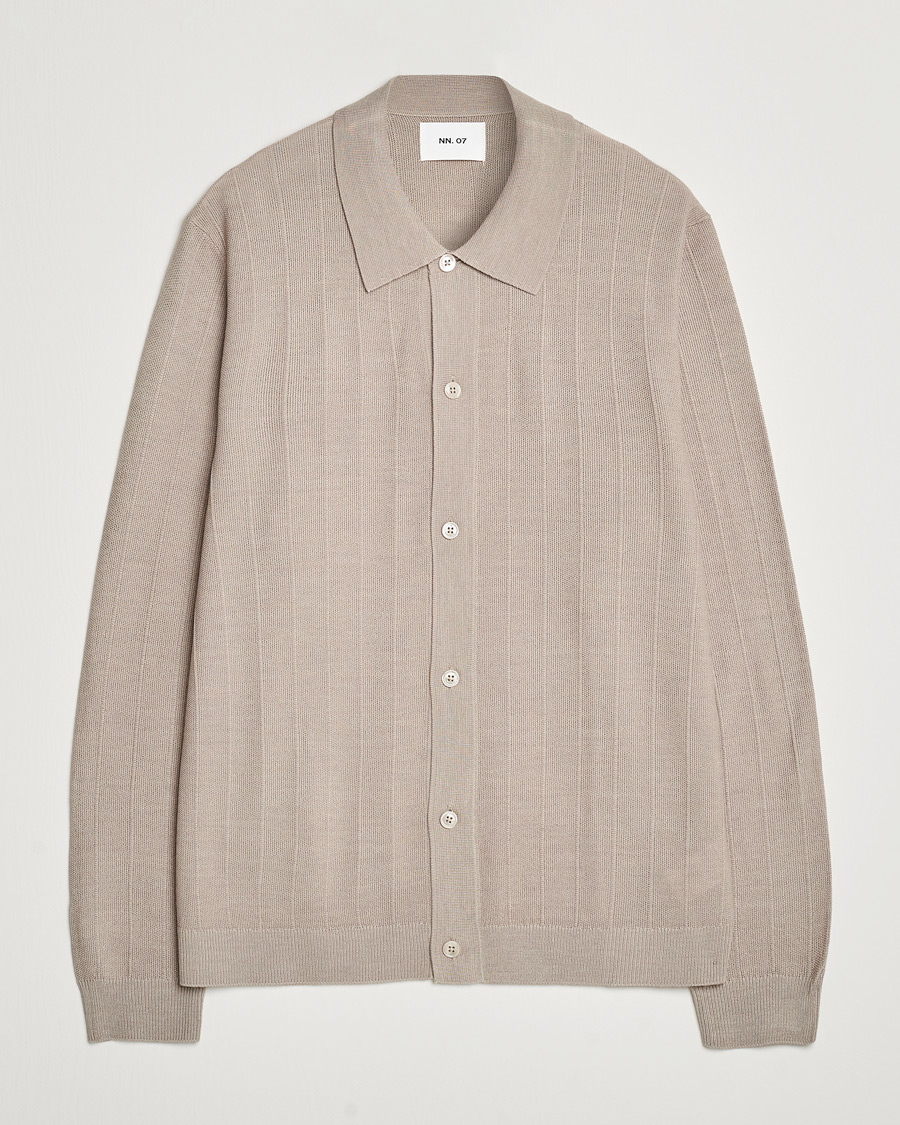 Men | Sweaters & Knitwear | NN07 | Thor Knitted Cardigan Greige
