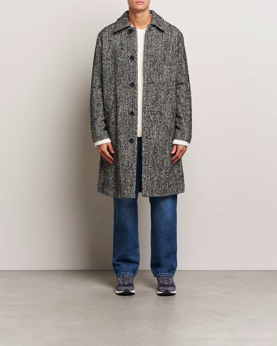 Men | Coats & Jackets | NN07 | Franco Herringbone Coat Black