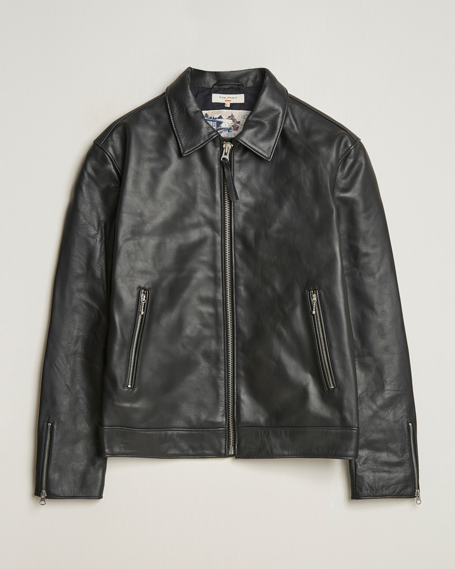Men | Coats & Jackets | Nudie Jeans | Eddy Rider Leather Jacket Black