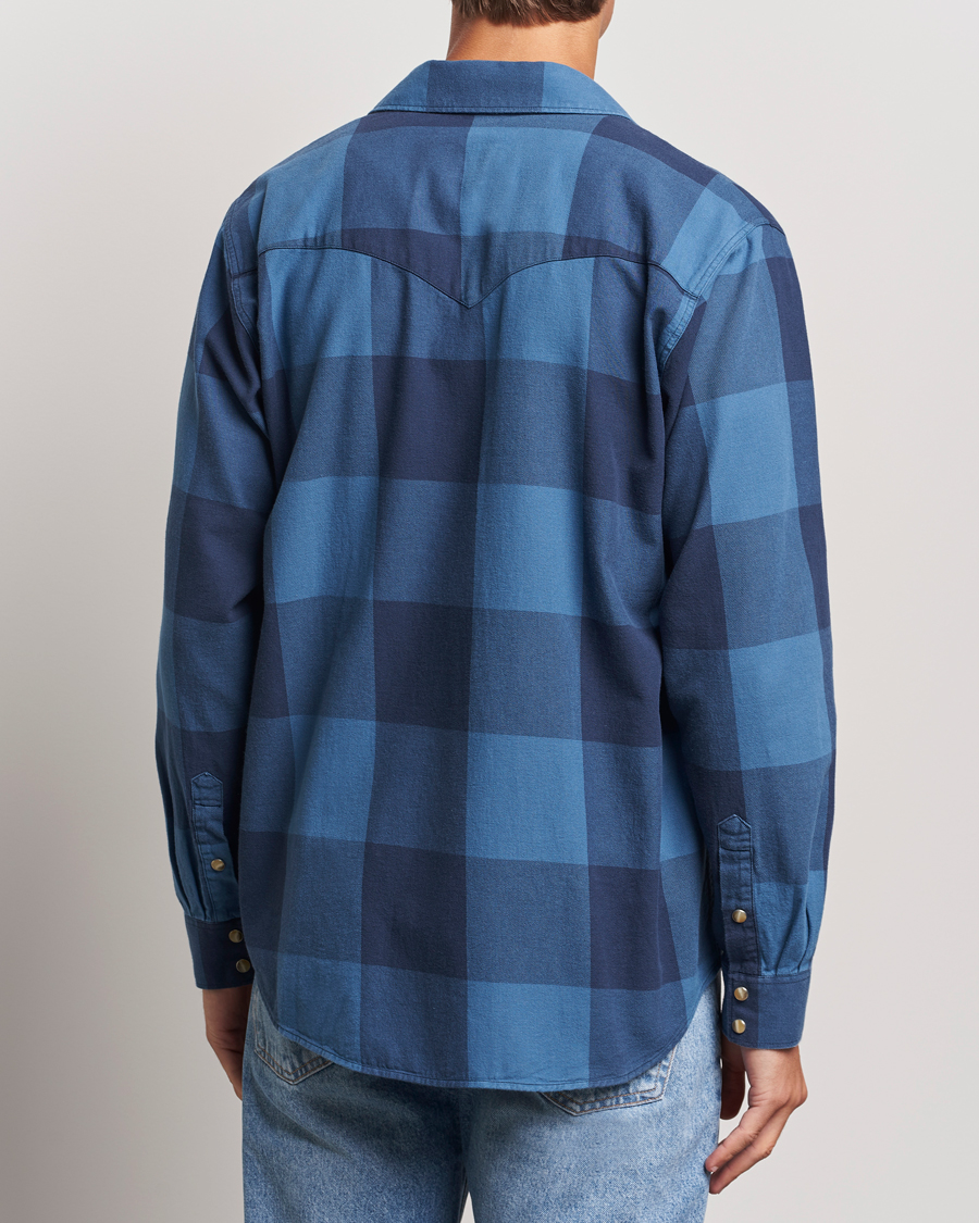 Men | Shirts | Nudie Jeans | George Checked Flannel Shirt Blue