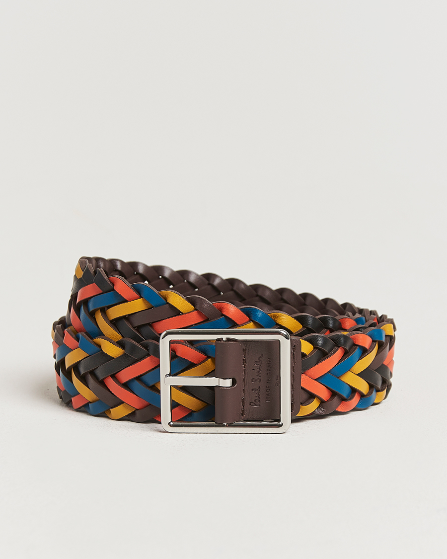 Men | Paul Smith Reversible Leather Braided Belt Brown/Multi | Paul Smith | Reversible Leather Braided Belt Brown/Multi