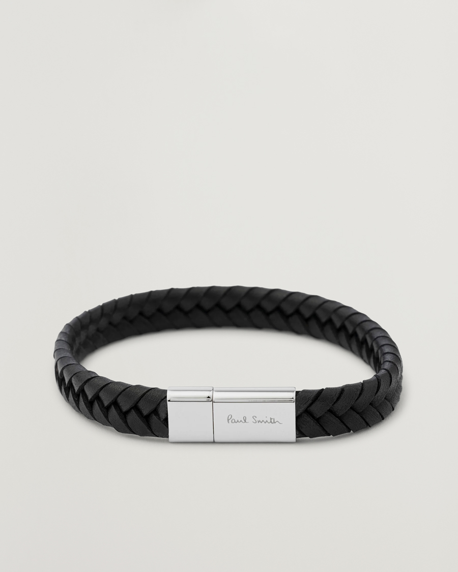 Men | Paul Smith Two Tone Leather Bracelet Black | Paul Smith | Two Tone Leather Bracelet Black