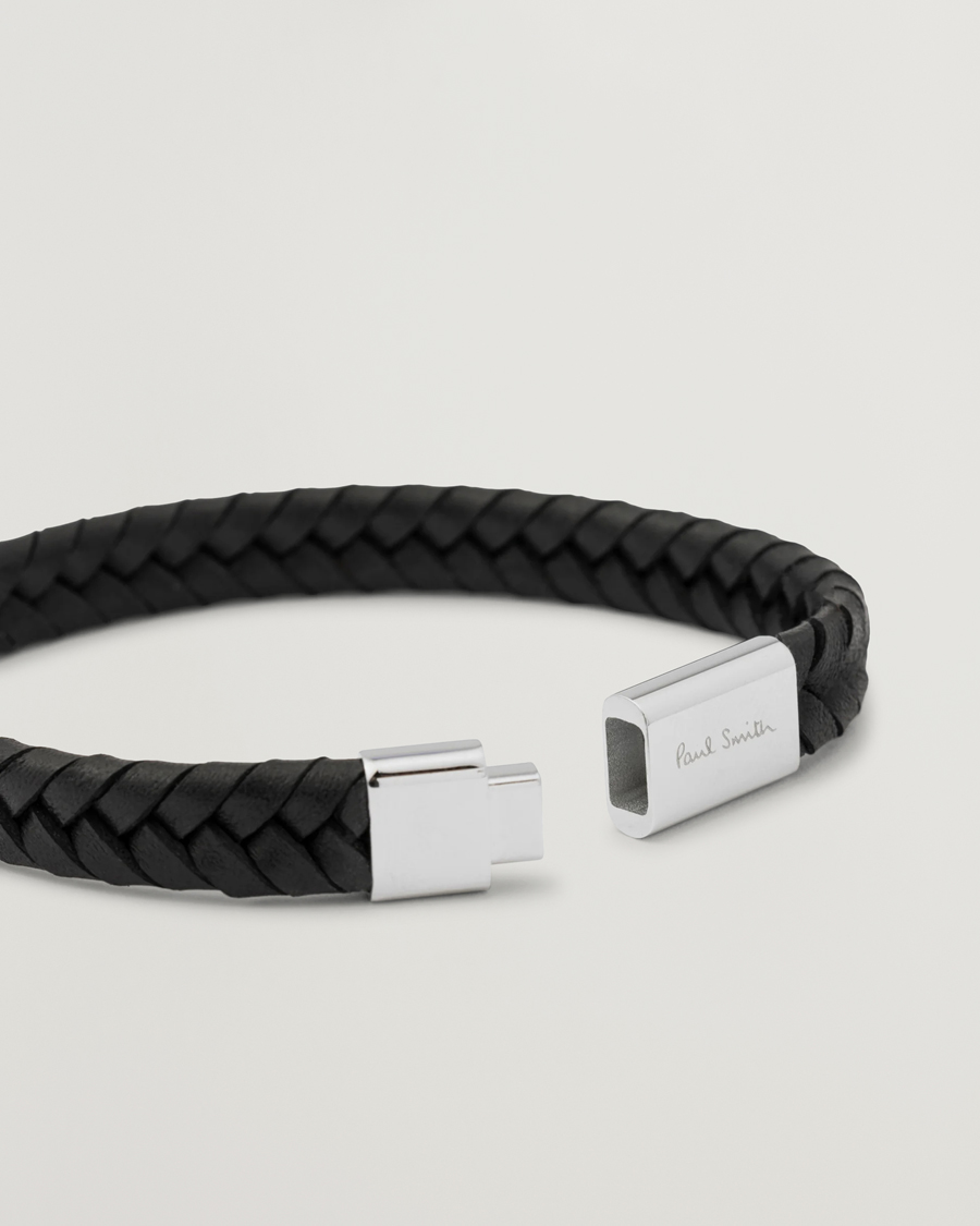 Men | Paul Smith Two Tone Leather Bracelet Black | Paul Smith | Two Tone Leather Bracelet Black