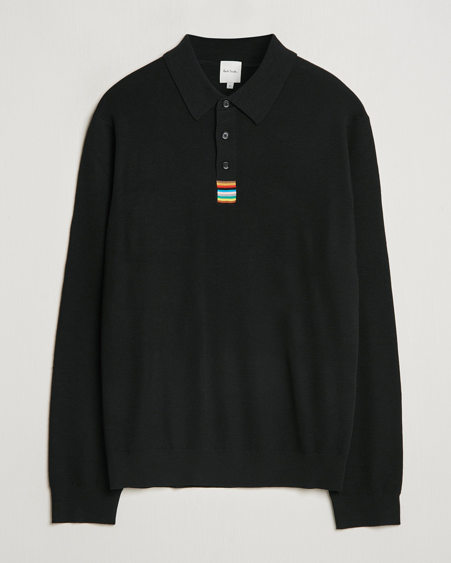 Men | Sweaters & Knitwear | Paul Smith | Merino Knitted Polo Black