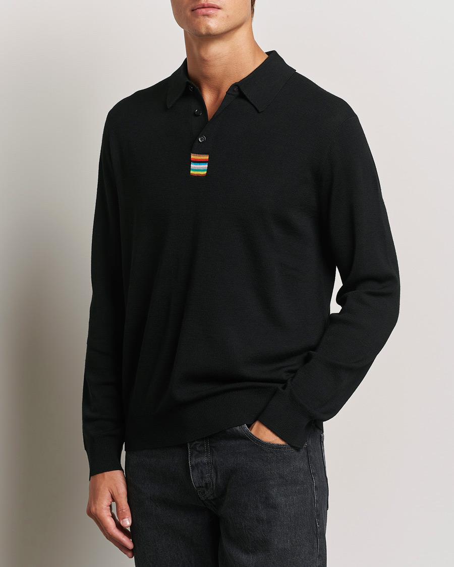 Men | Sweaters & Knitwear | Paul Smith | Merino Knitted Polo Black