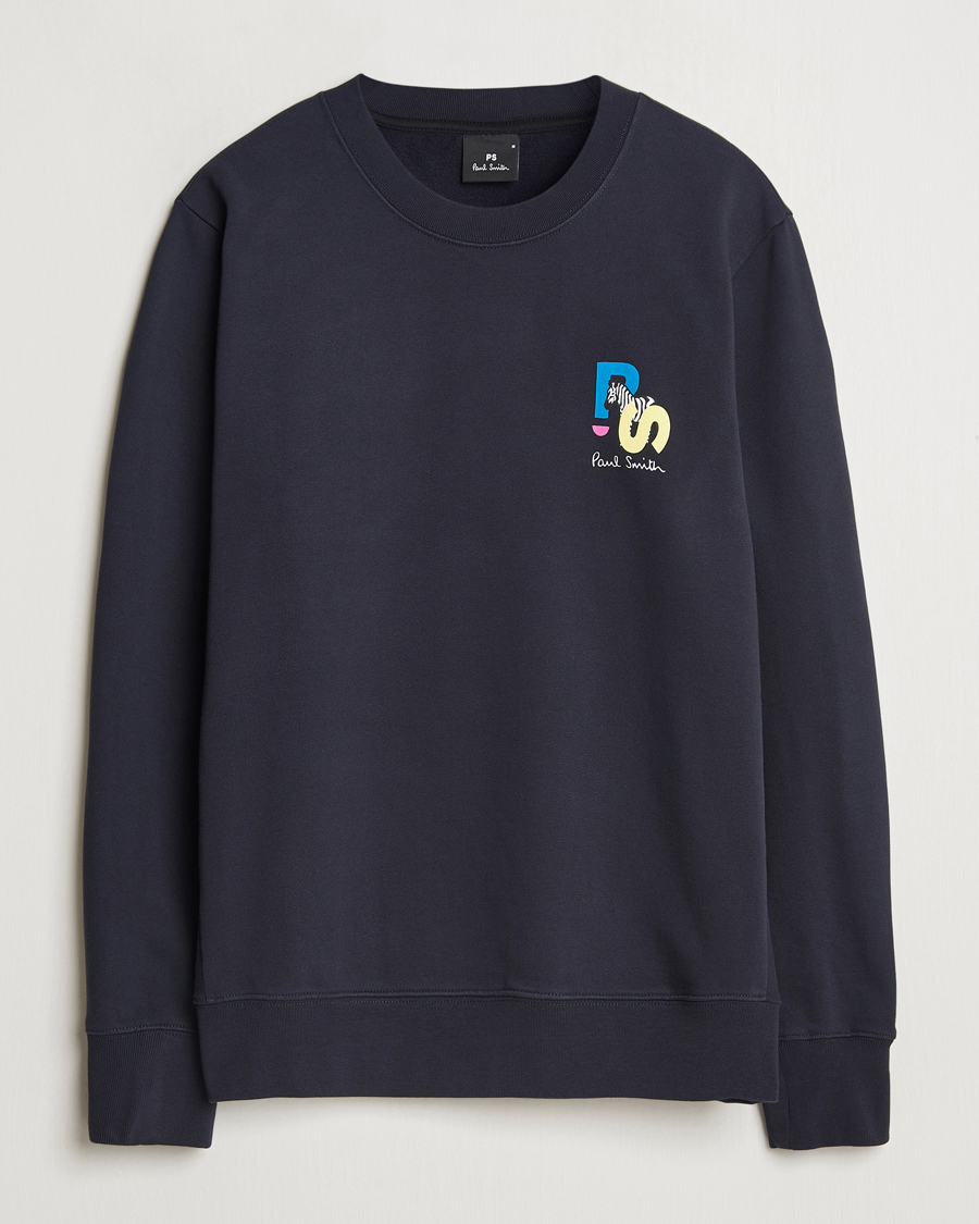 Men | Sweaters & Knitwear | PS Paul Smith | PS Zebra Crew Neck Sweatshirt Blue