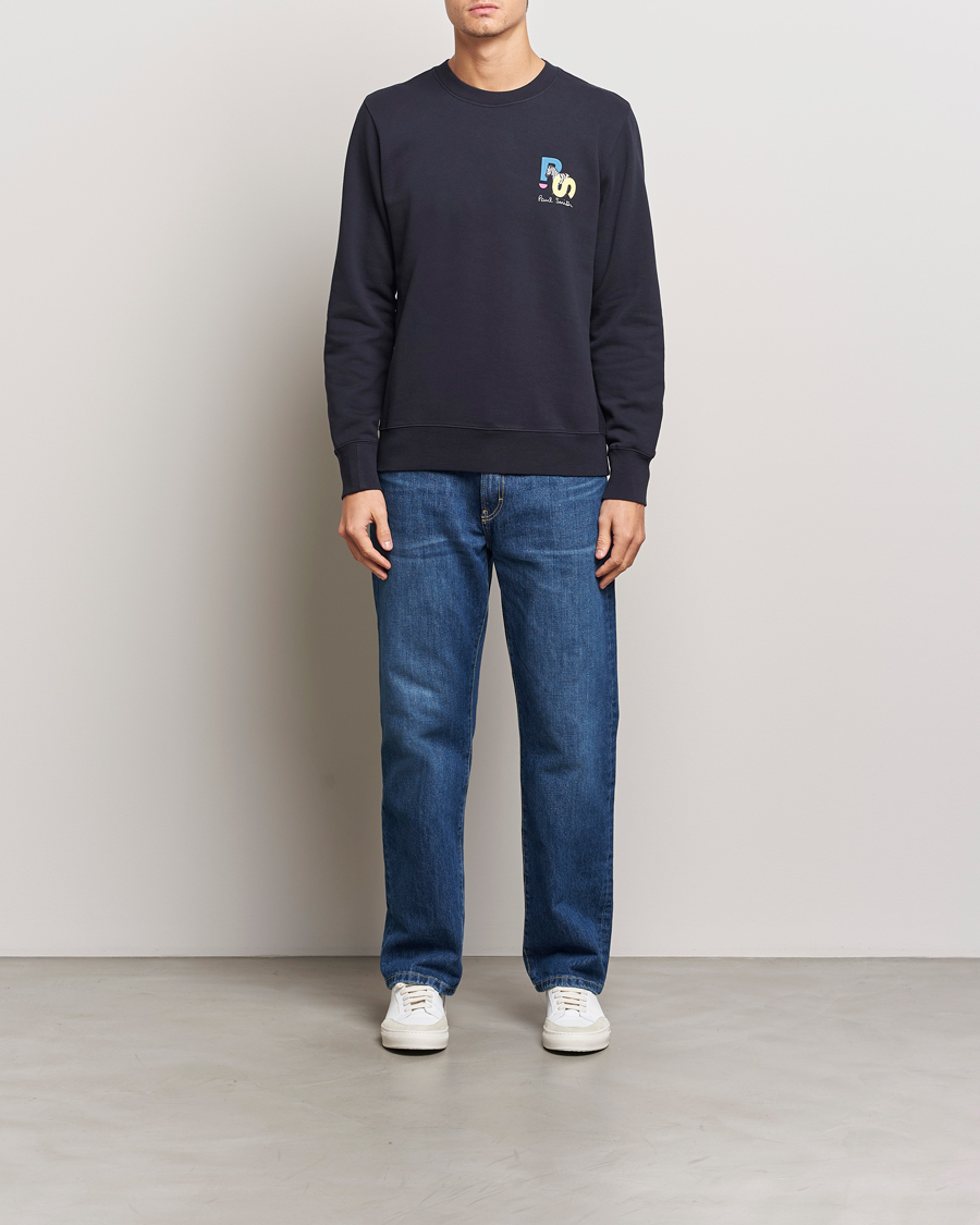 Men | Sweaters & Knitwear | PS Paul Smith | PS Zebra Crew Neck Sweatshirt Blue