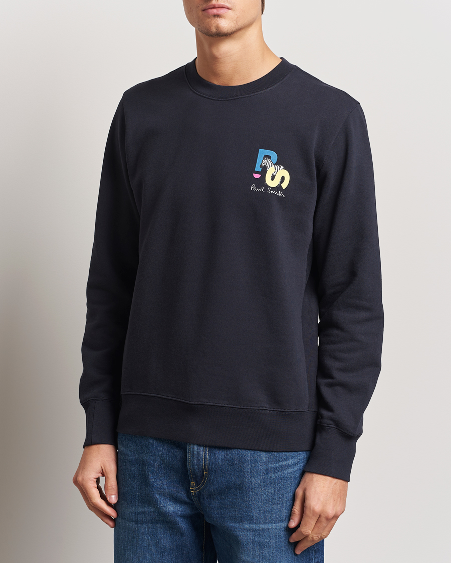 Men | Sweaters & Knitwear | PS Paul Smith | PS Zebra Crew Neck Sweatshirt Blue