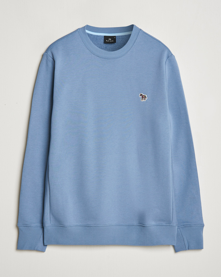 Men | Sweaters & Knitwear | PS Paul Smith | Zebra Organic Cotton Sweatshirt Blue
