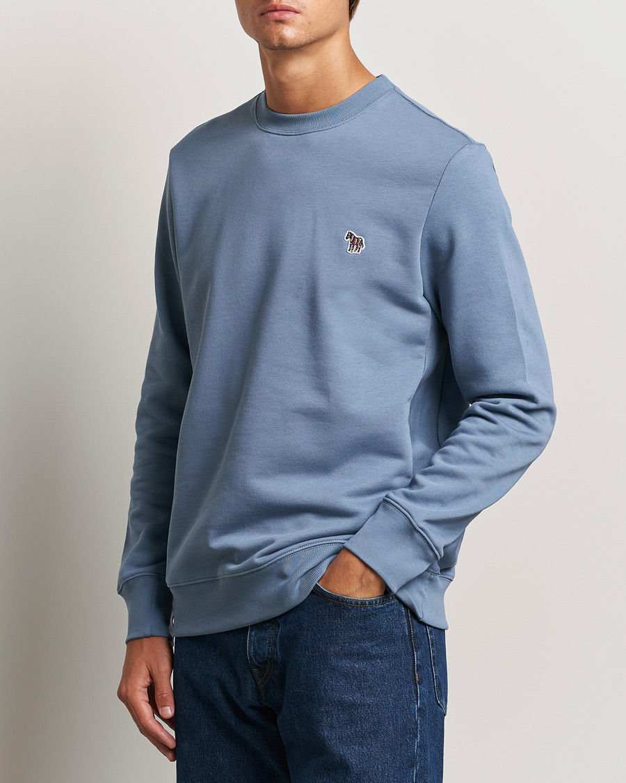 Men | Sweaters & Knitwear | PS Paul Smith | Zebra Organic Cotton Sweatshirt Blue