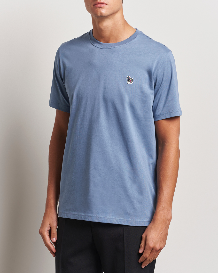 Men | T-Shirts | PS Paul Smith | Organic Cotton Zebra T-Shirt Blue