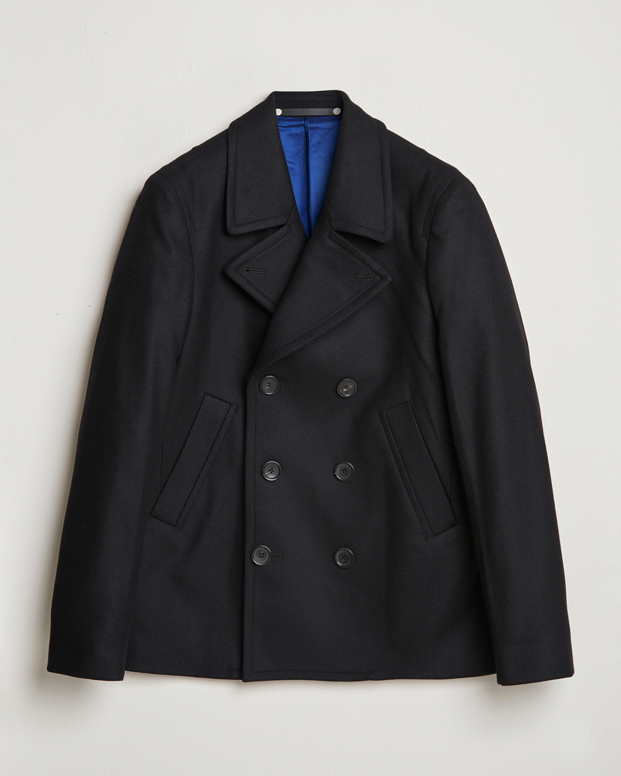 Men | Coats & Jackets | PS Paul Smith | Wool Peacoat Black