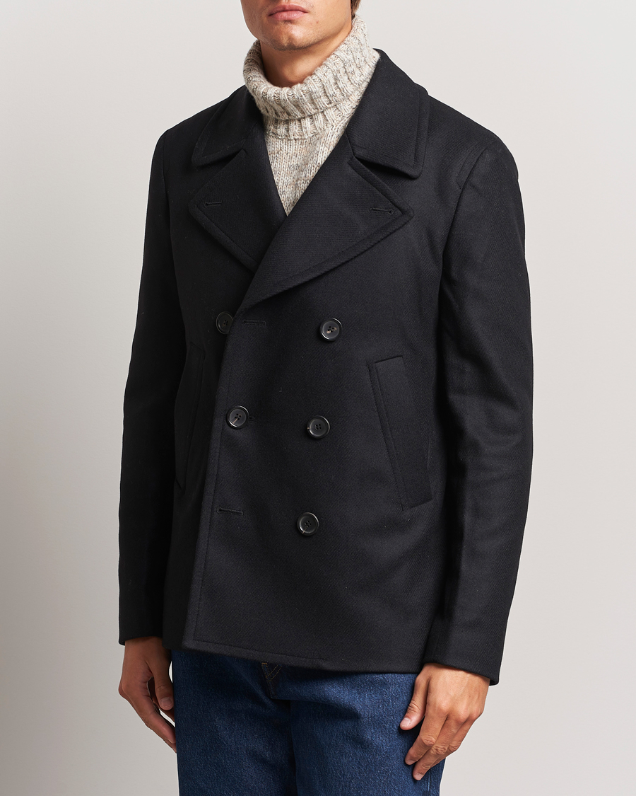 Men | Coats & Jackets | PS Paul Smith | Wool Peacoat Black