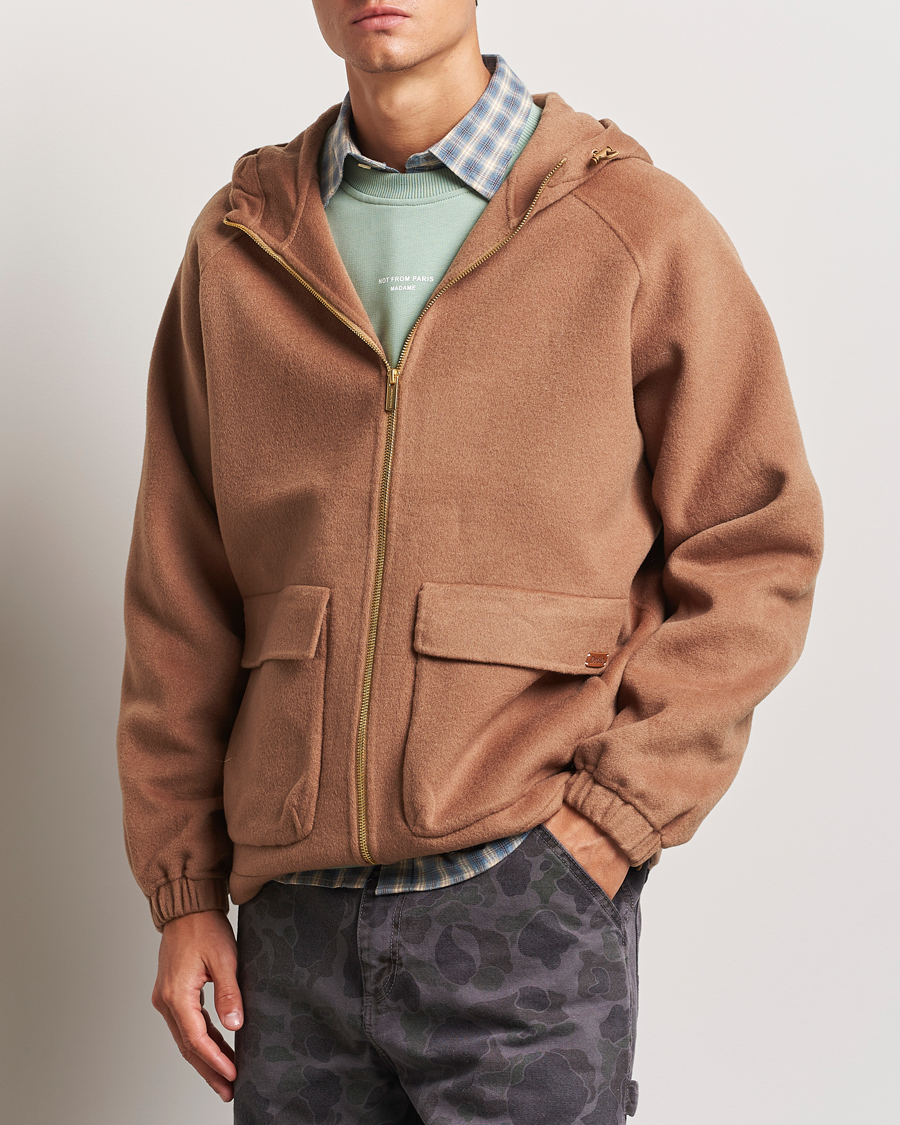 Men | Coats & Jackets | Drôle de Monsieur | La Veste Capuche Wool Camel