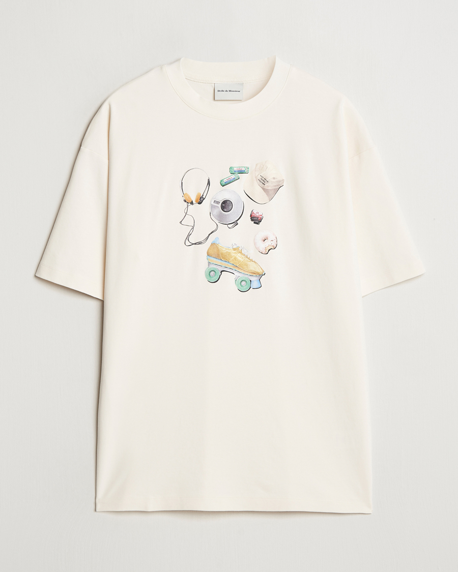 Men | T-Shirts | Drôle de Monsieur | Balade Printed T-Shirt Cream