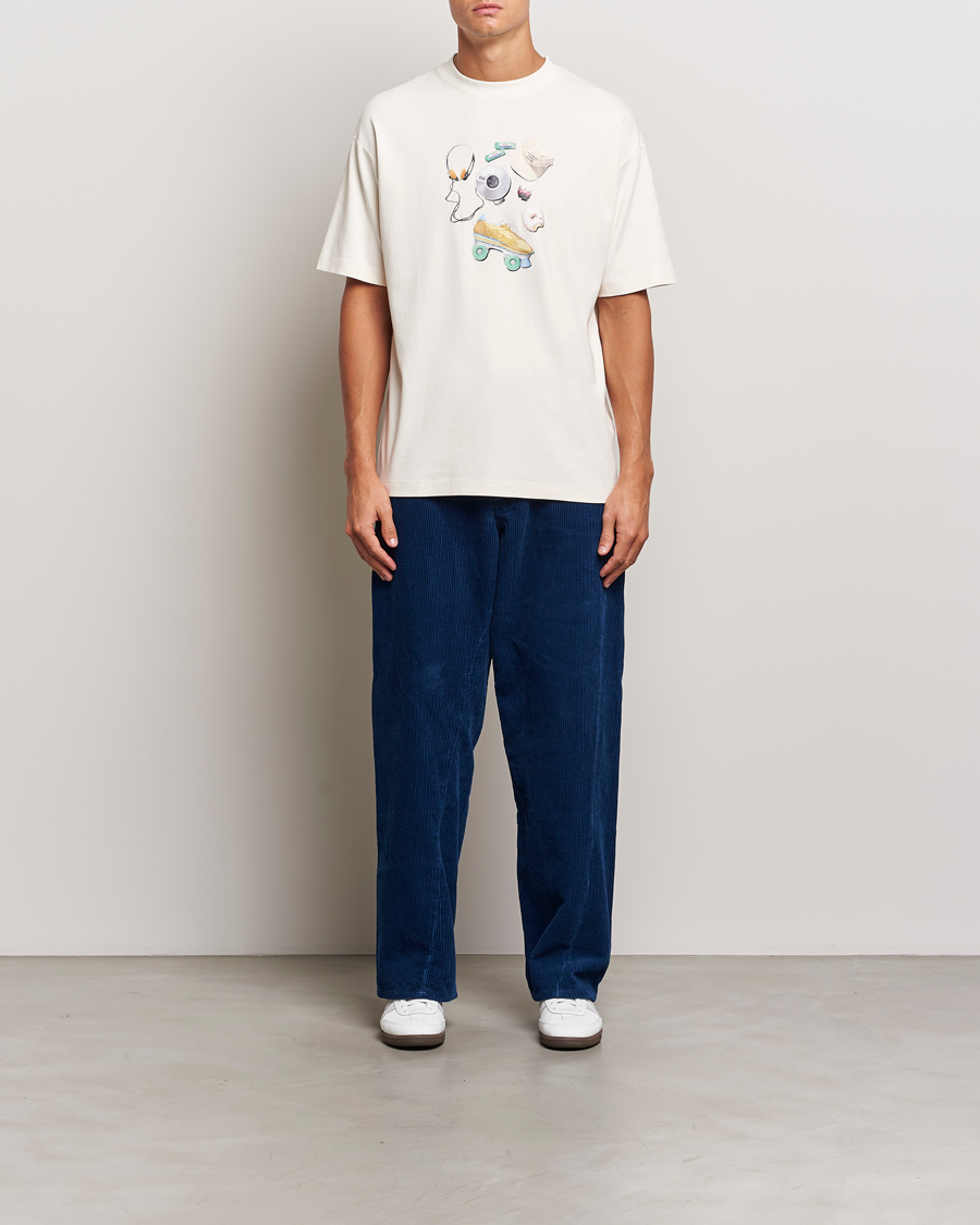 Men | T-Shirts | Drôle de Monsieur | Balade Printed T-Shirt Cream