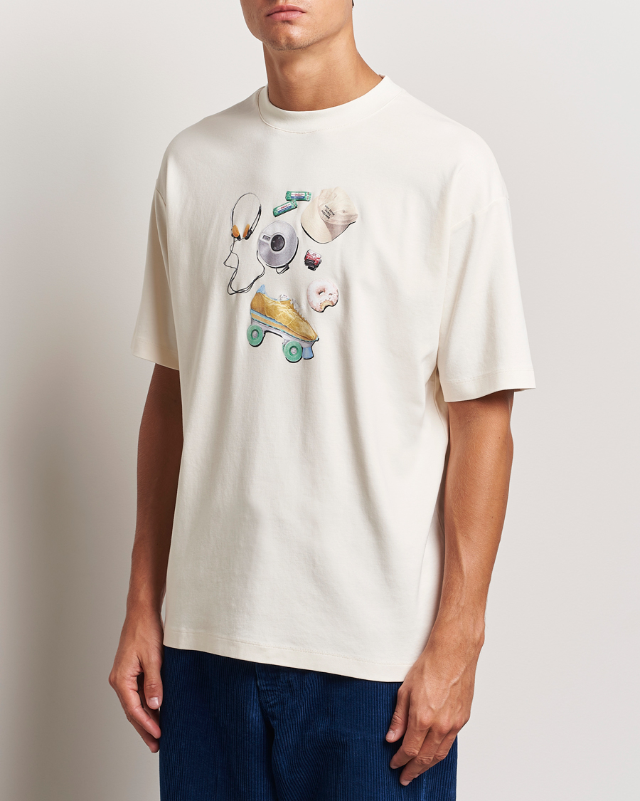Men | T-Shirts | Drôle de Monsieur | Balade Printed T-Shirt Cream