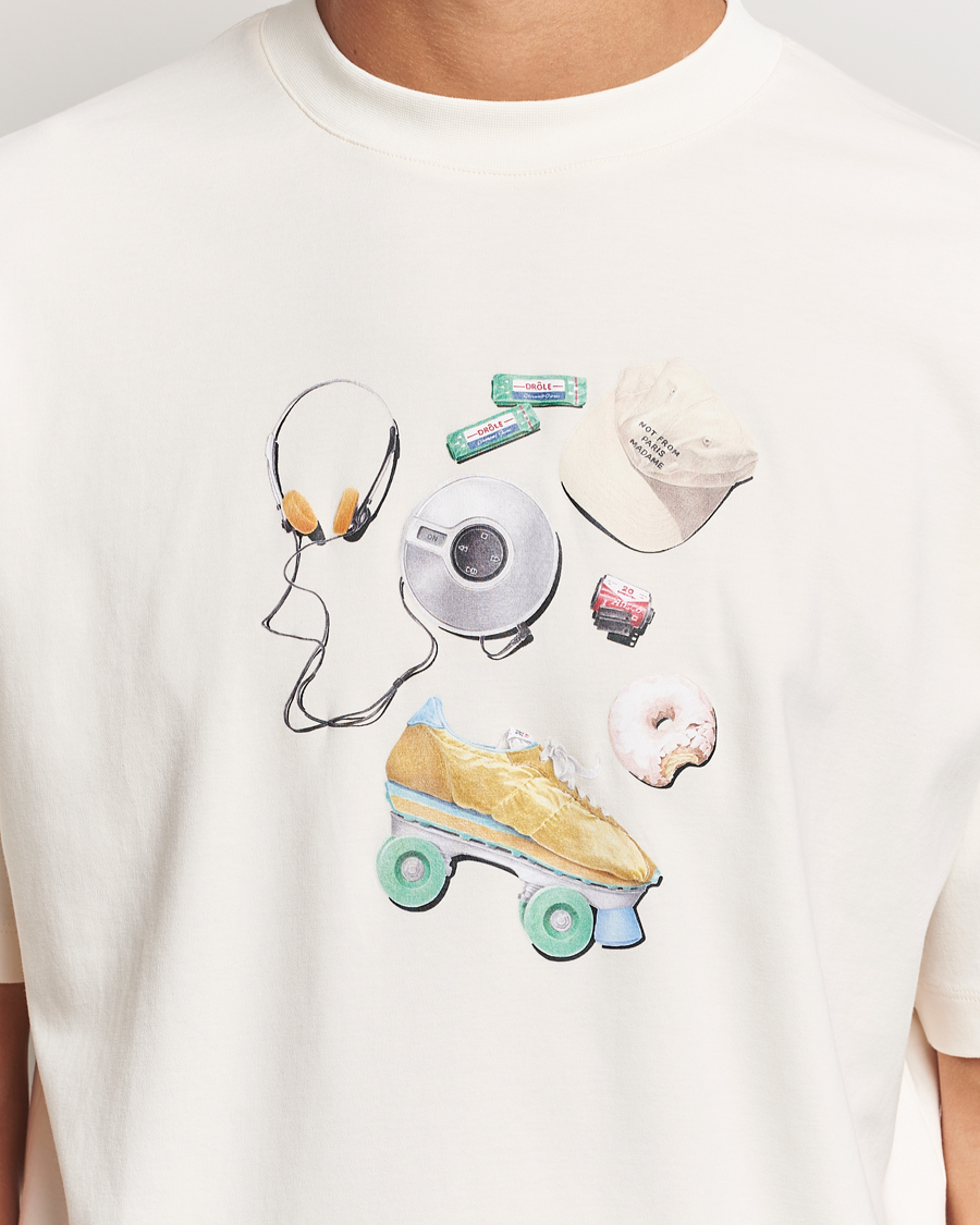 Men | T-Shirts | Drôle de Monsieur | Balade Printed T-Shirt Cream