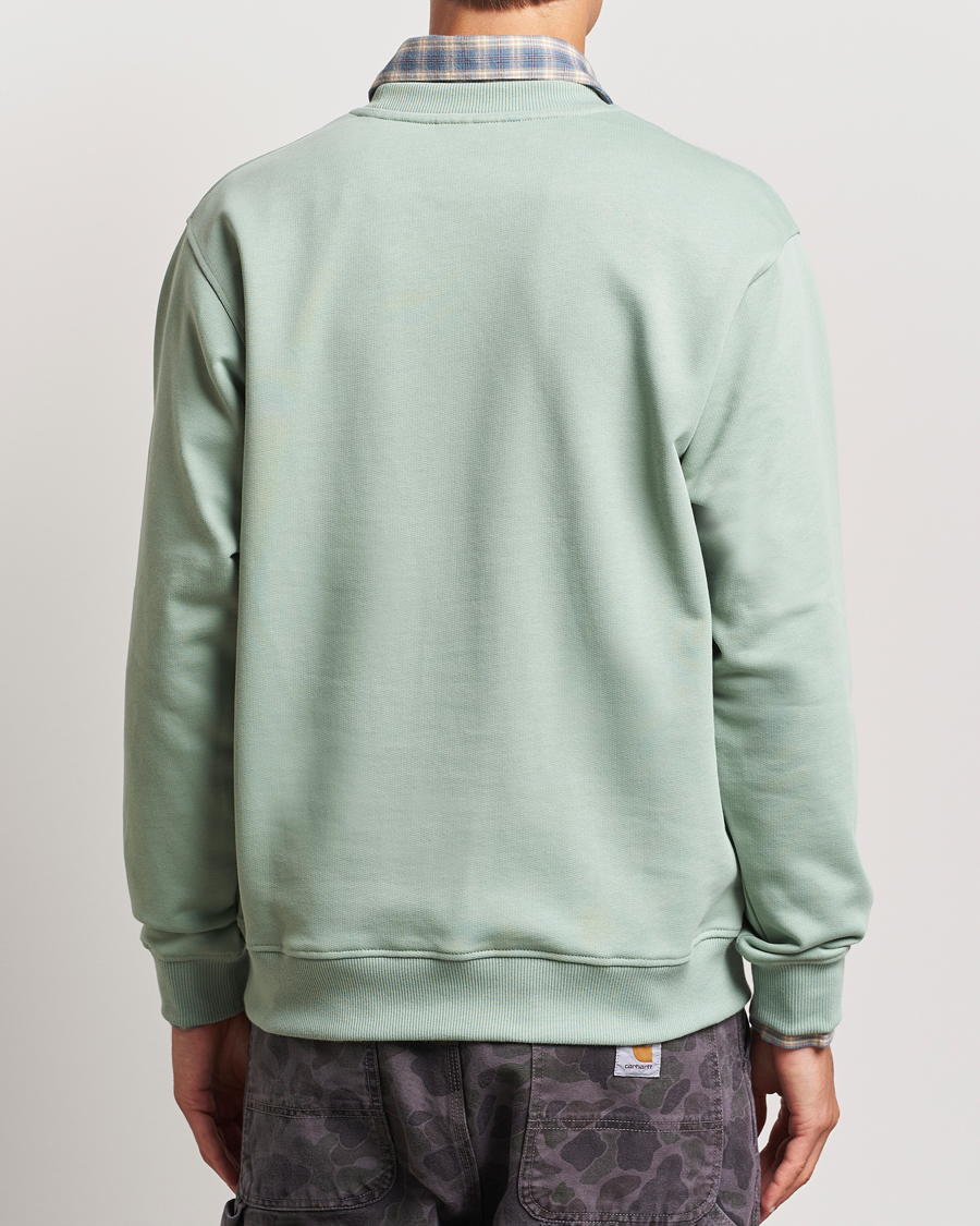 Men | Sweaters & Knitwear | Drôle de Monsieur | Classic Slogan Sweatshirt Water Green