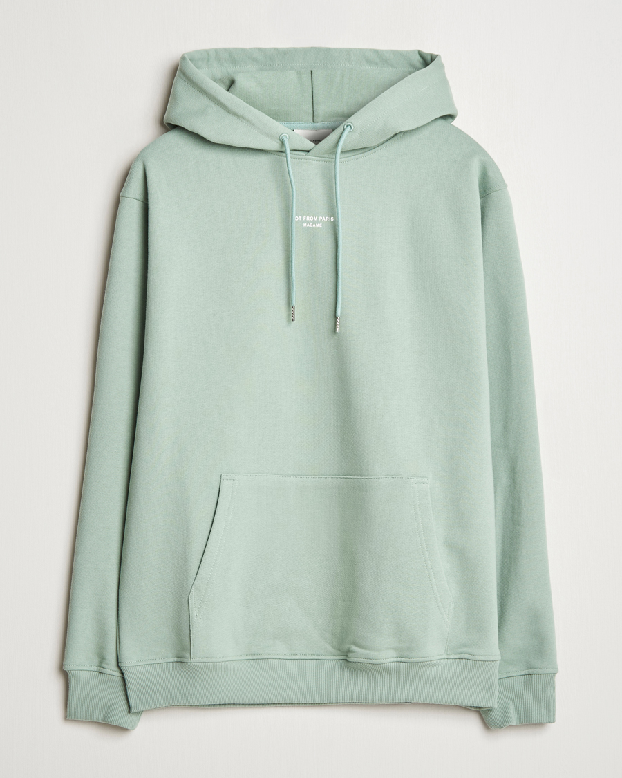 Men | Sweaters & Knitwear | Drôle de Monsieur | Classic Slogan Hoodie Water Green