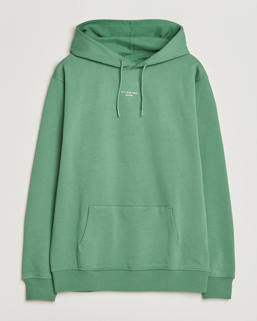 Men | Sweaters & Knitwear | Drôle de Monsieur | Classic Slogan Hoodie Water Green