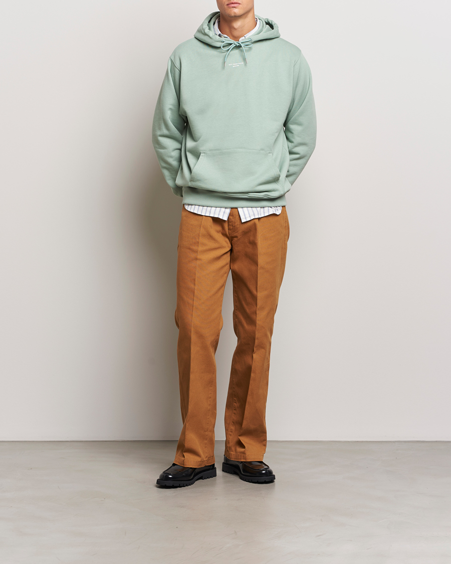 Men | Sweaters & Knitwear | Drôle de Monsieur | Classic Slogan Hoodie Water Green