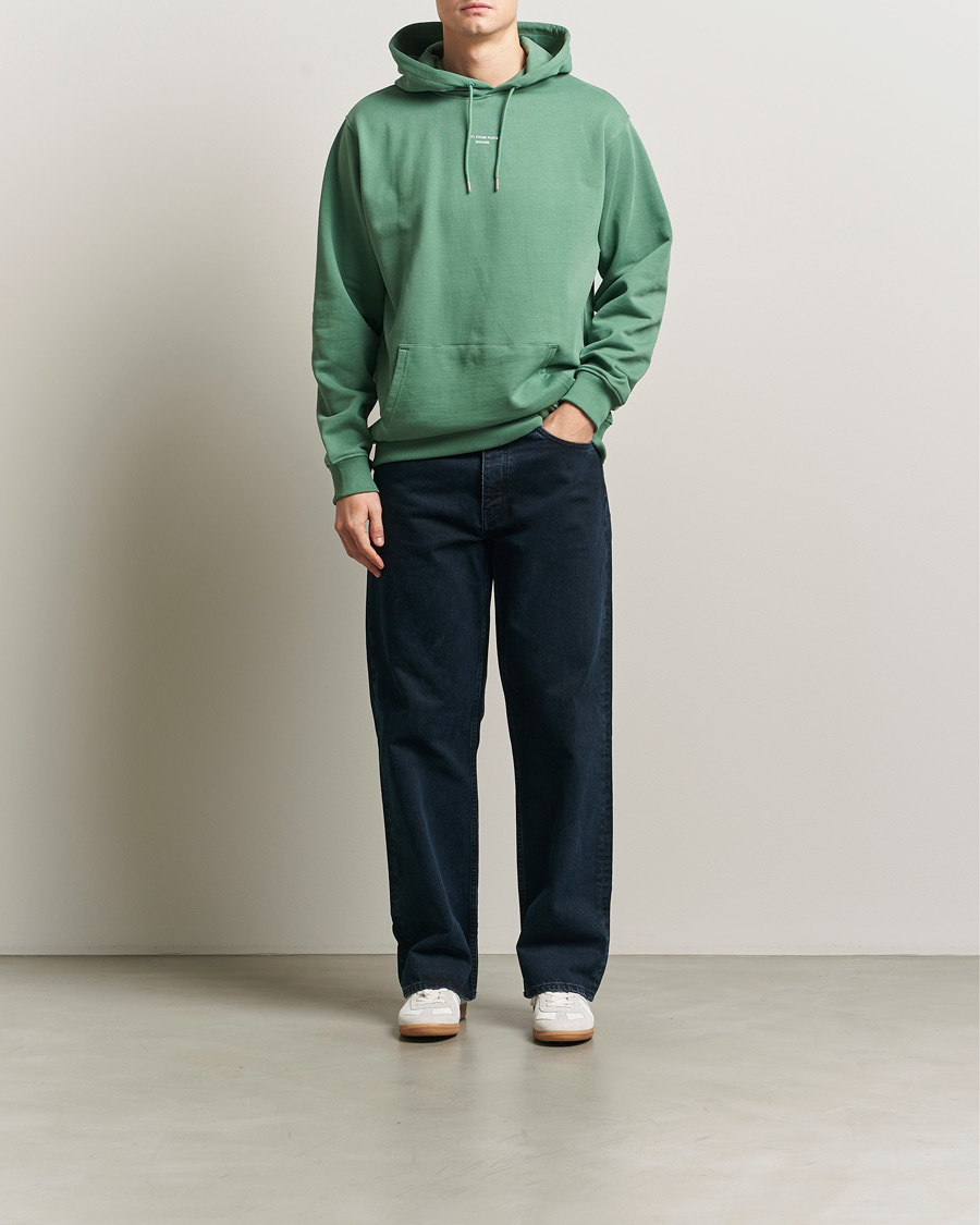 Men | Sweaters & Knitwear | Drôle de Monsieur | Classic Slogan Hoodie Water Green