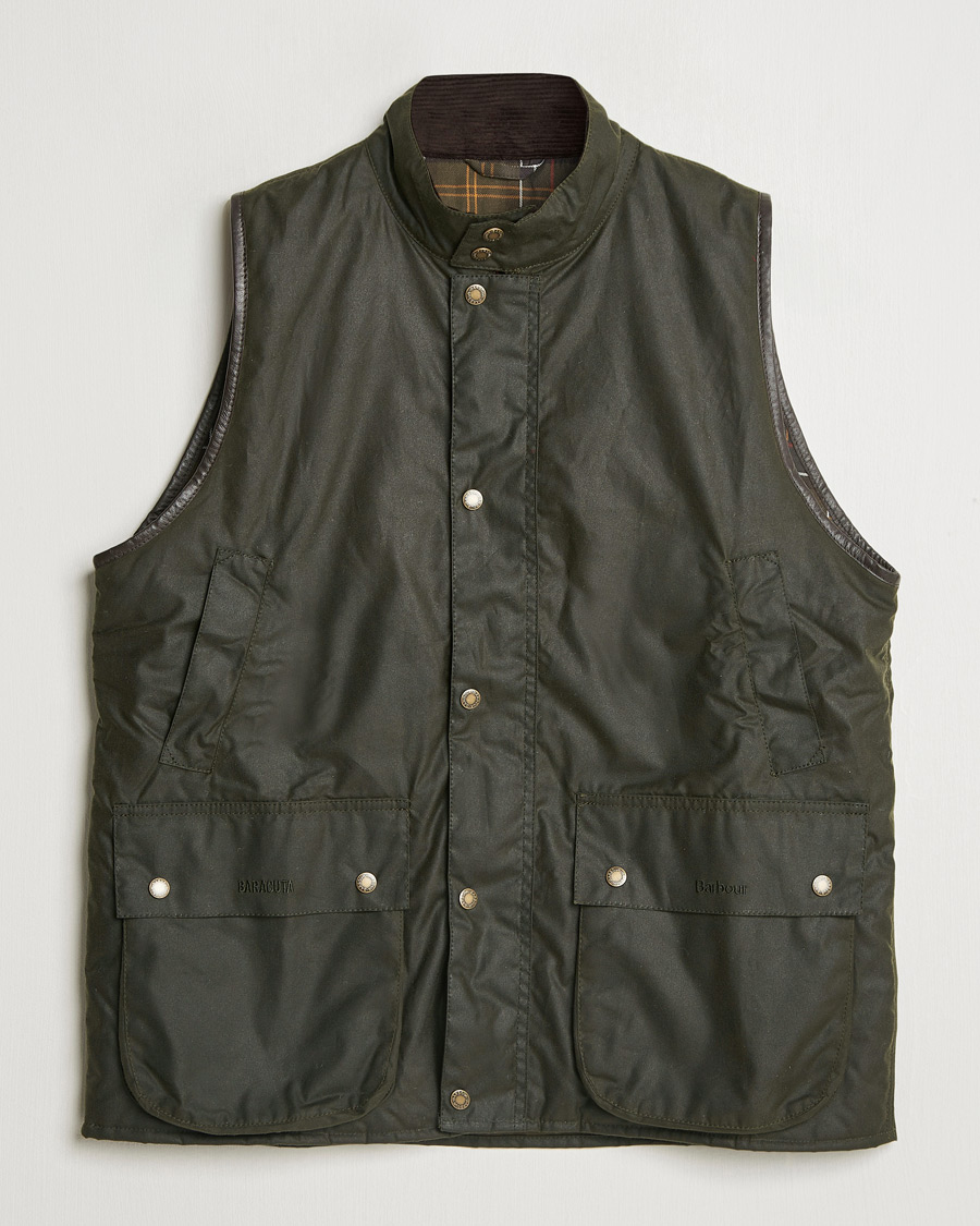 Men | Coats & Jackets | Baracuta | x Barbour Wax Gilet Olive