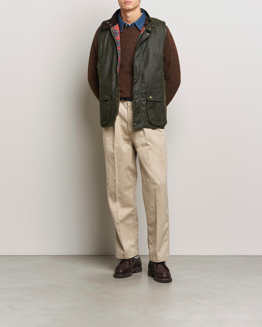 Men | Coats & Jackets | Baracuta | x Barbour Wax Gilet Olive