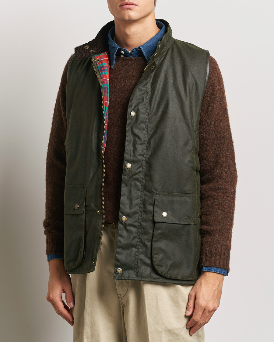 Men | Coats & Jackets | Baracuta | x Barbour Wax Gilet Olive