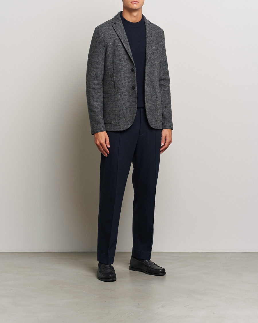 Men | Blazers | Harris Wharf London | Two Button Prince Of Wales Blazer Grey/Black