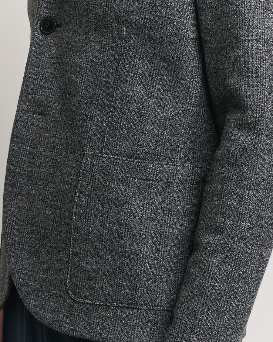 Men | Blazers | Harris Wharf London | Two Button Prince Of Wales Blazer Grey/Black