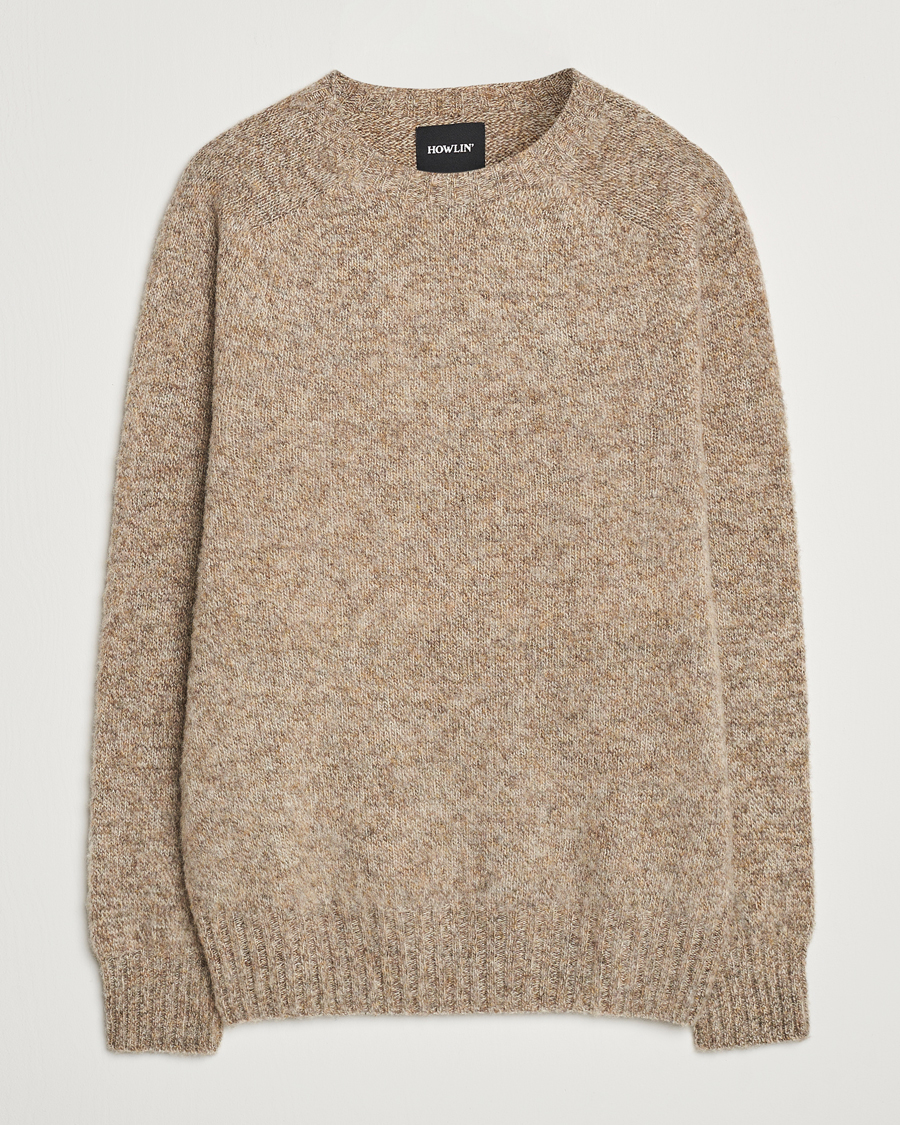 Men | Sweaters & Knitwear | Howlin' | Brushed Wool Sweater Mixed Shrooms