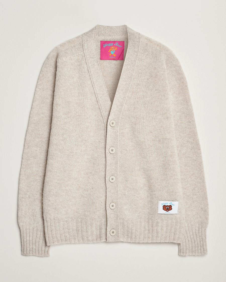 Men | Sweaters & Knitwear | Howlin' | Shaggy Bear Cardigan Cosmic Latte