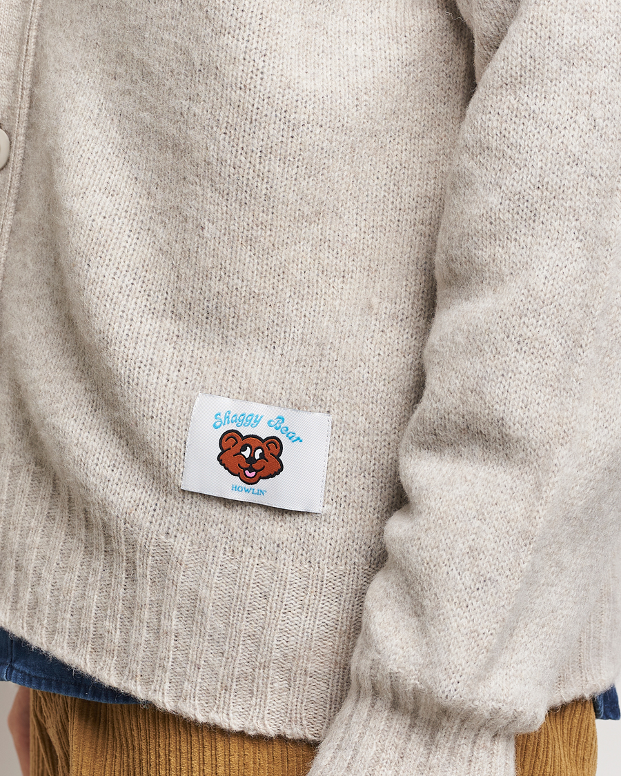 Men | Sweaters & Knitwear | Howlin' | Shaggy Bear Cardigan Cosmic Latte