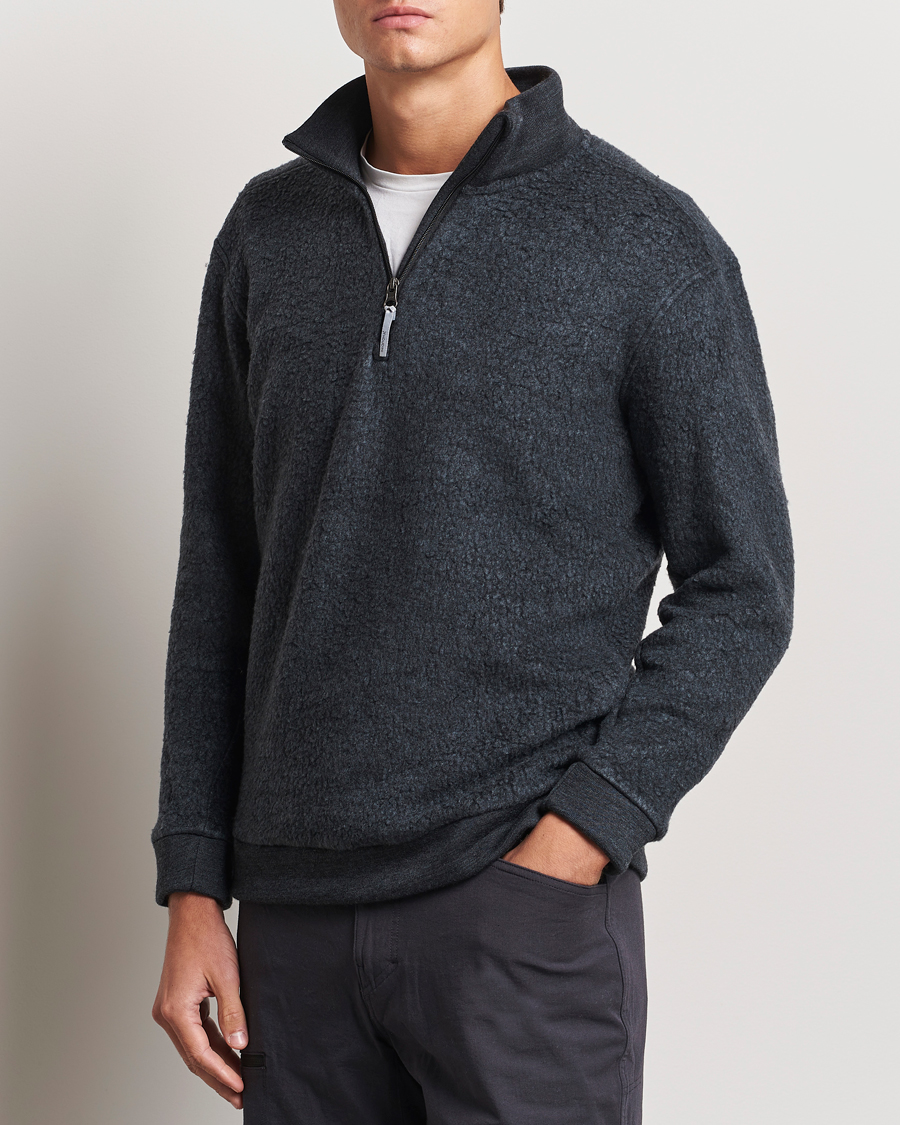 Men | Sweaters & Knitwear | Houdini | Alto Merino Half Zip True Black