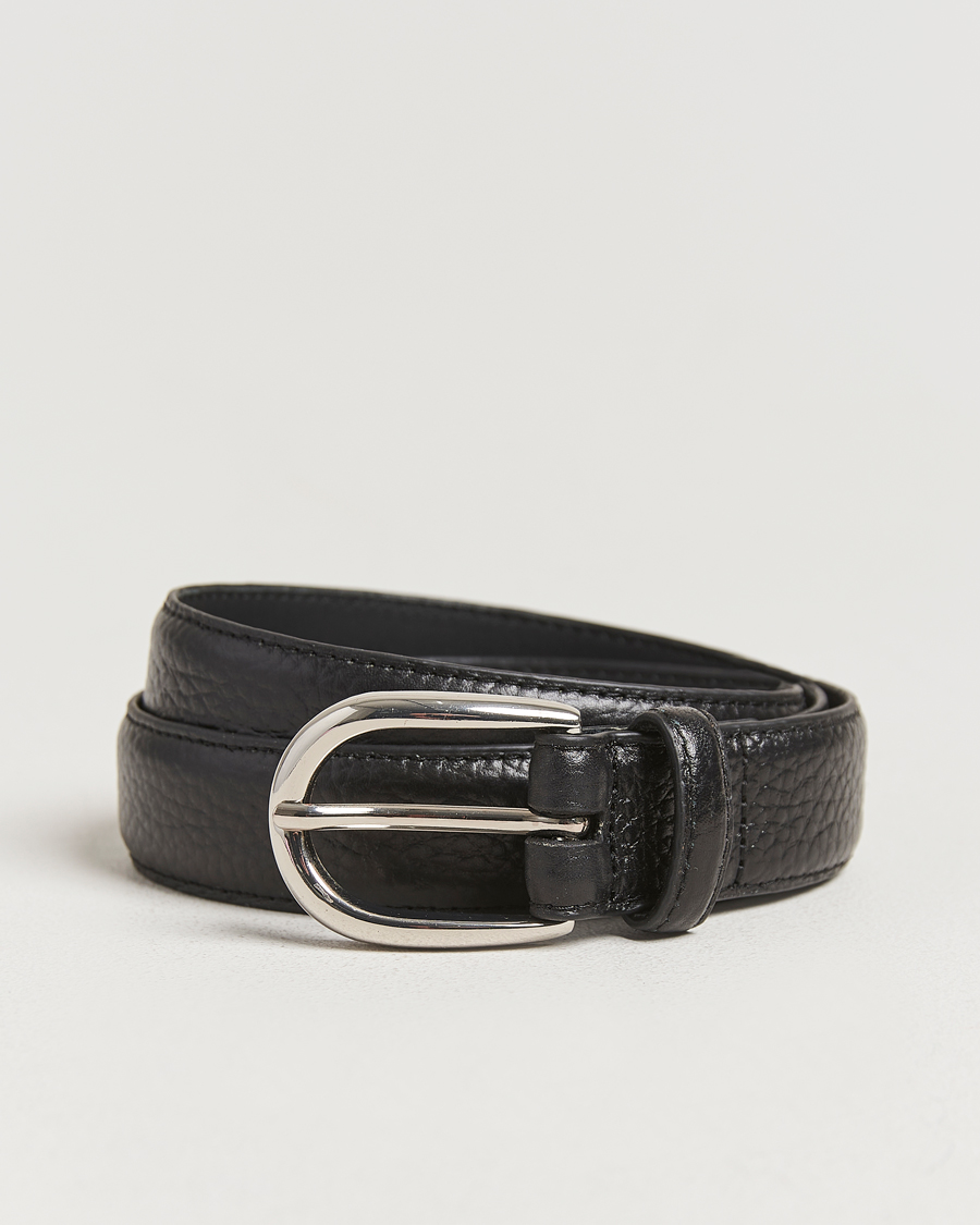 Men | Belts | Loake Shoemakers | Harry Grained Leather Belt Black
