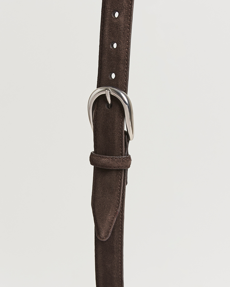 Men | Belts | Loake 1880 | Harry Suede Belt Dark Brown