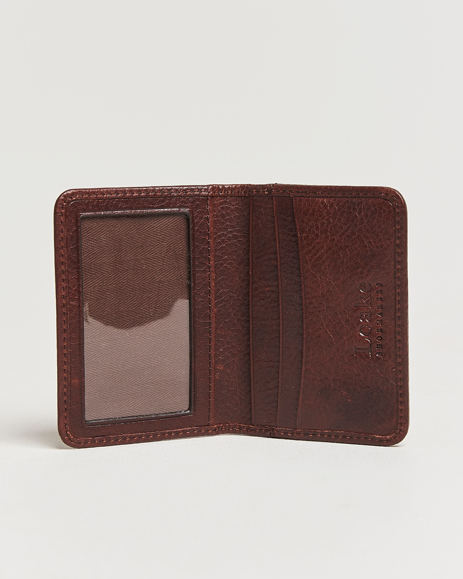 Men | Wallets | Loake Shoemakers | Fenchurch Grained Leather Card Holder Dark Brown