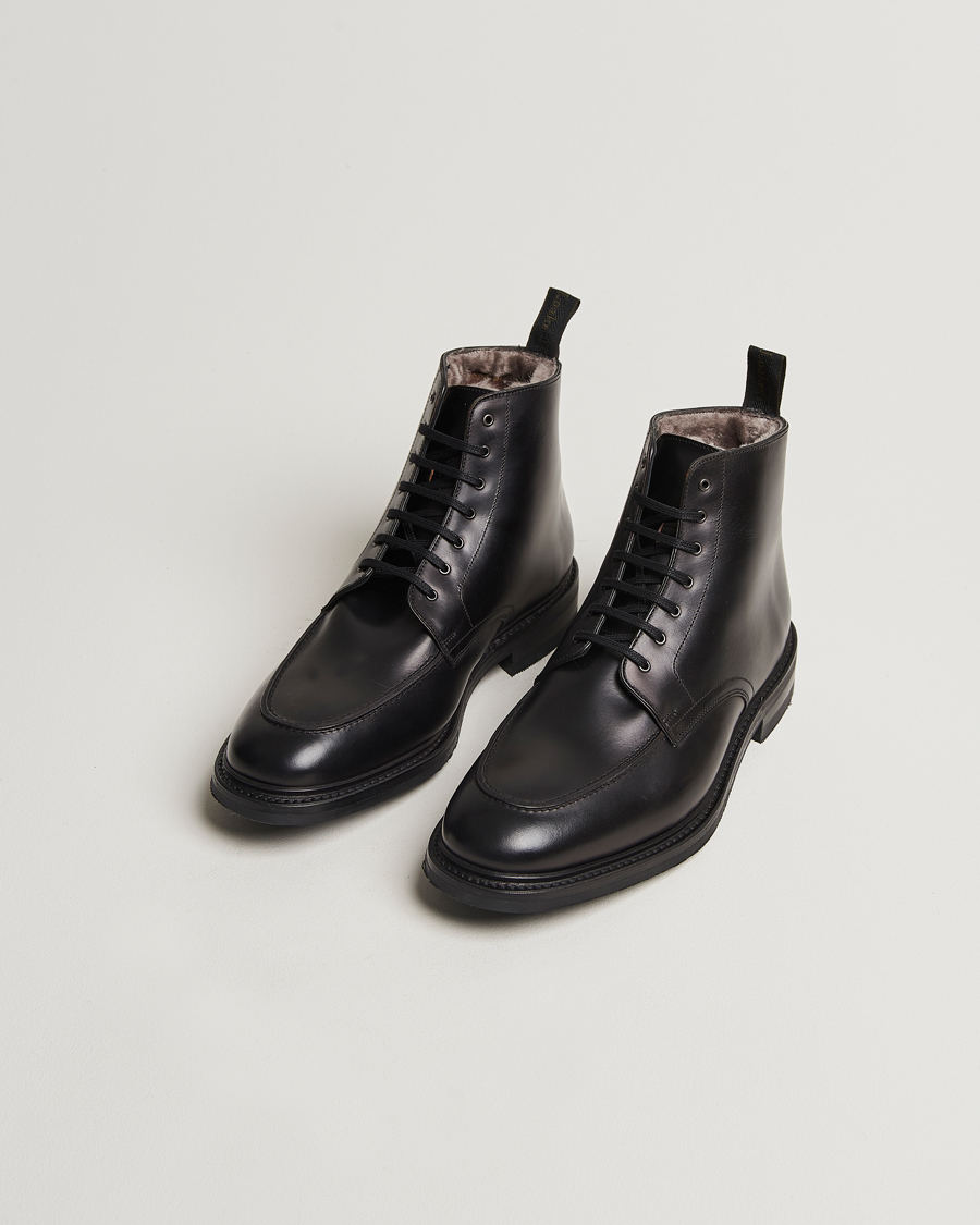 Men | Boots | Loake 1880 | Gisbourne Shearling Leather Boot Black