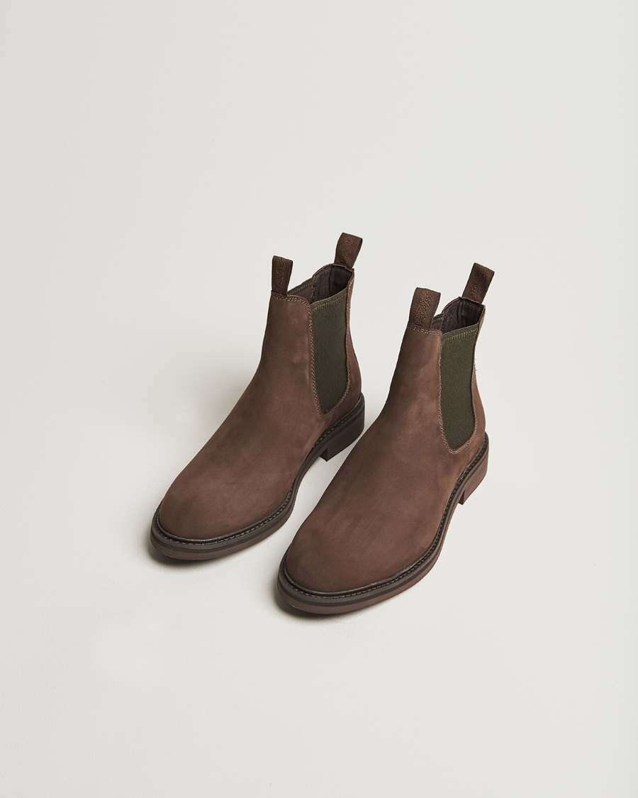 Men | Boots | Loake Shoemakers | Ducksworth Waterproof Chelsea Boot Brown Nubuck