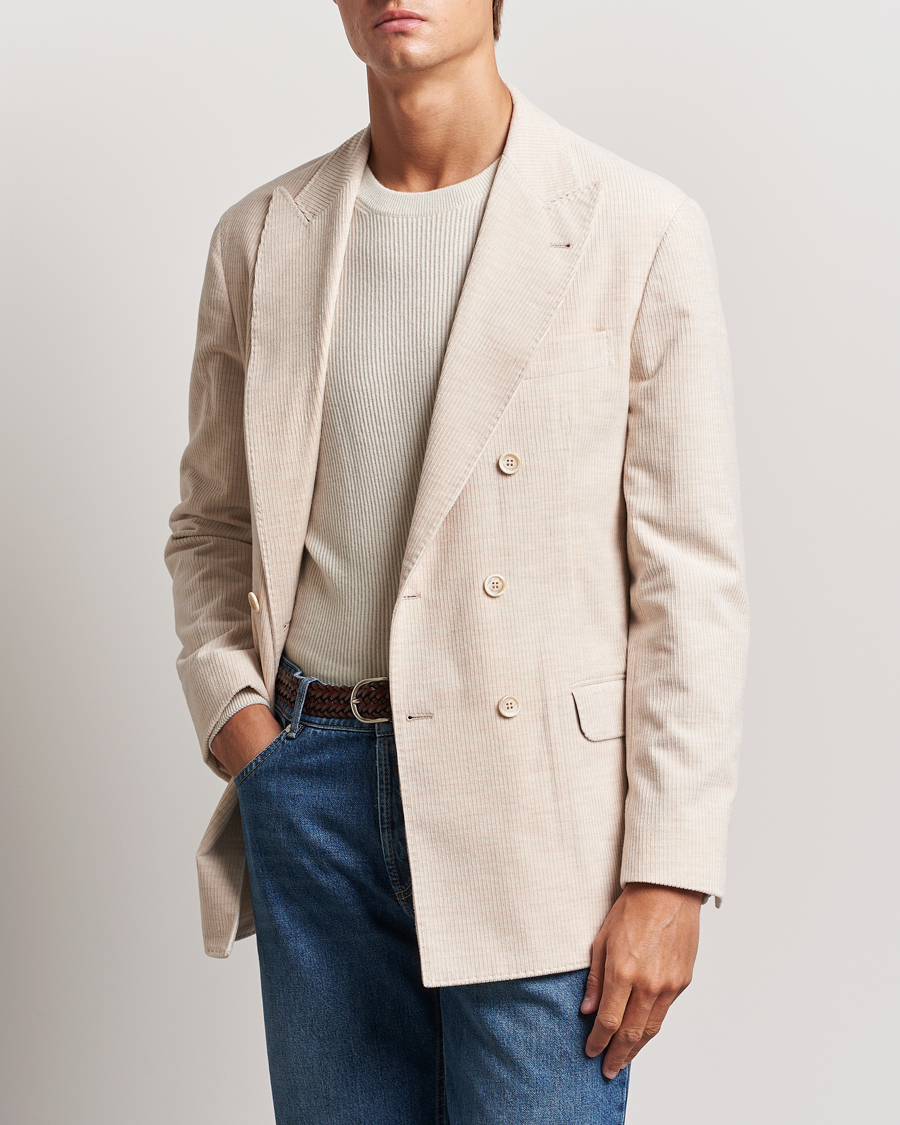 Men | Blazers | Brunello Cucinelli | Double Breasted Cashmere Corduroy Blazer Sand