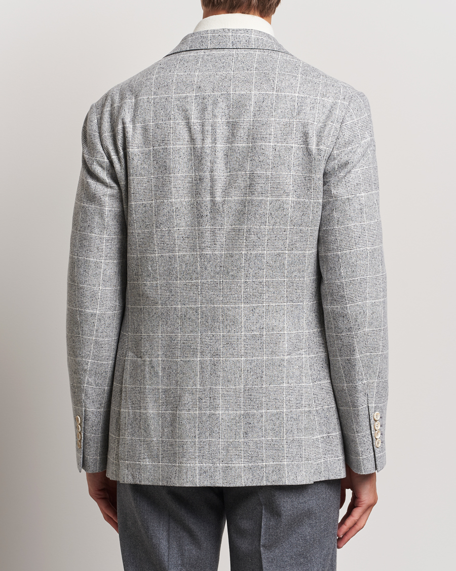 Men | Blazers | Brunello Cucinelli | Single Breasted Check Blazer Pearl Grey